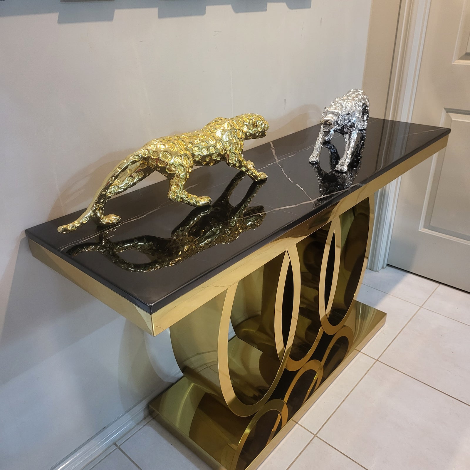 Circles Marble Console Table & Mirror