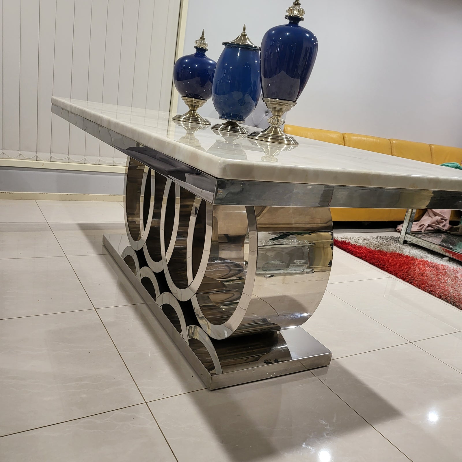 Circles Marble Dining Table with 8 Chairs