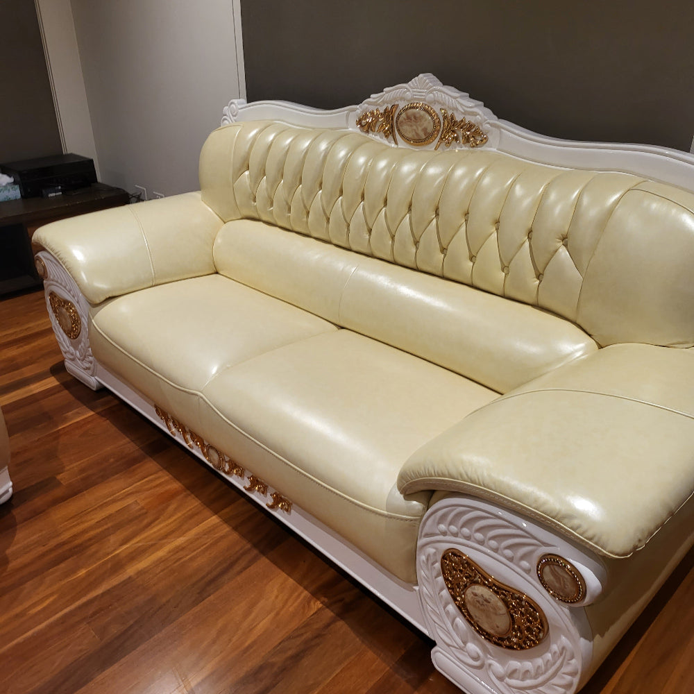 Luxurious, comfortable and Stylish Sofas / Couches in Cream Genuine Leather Material