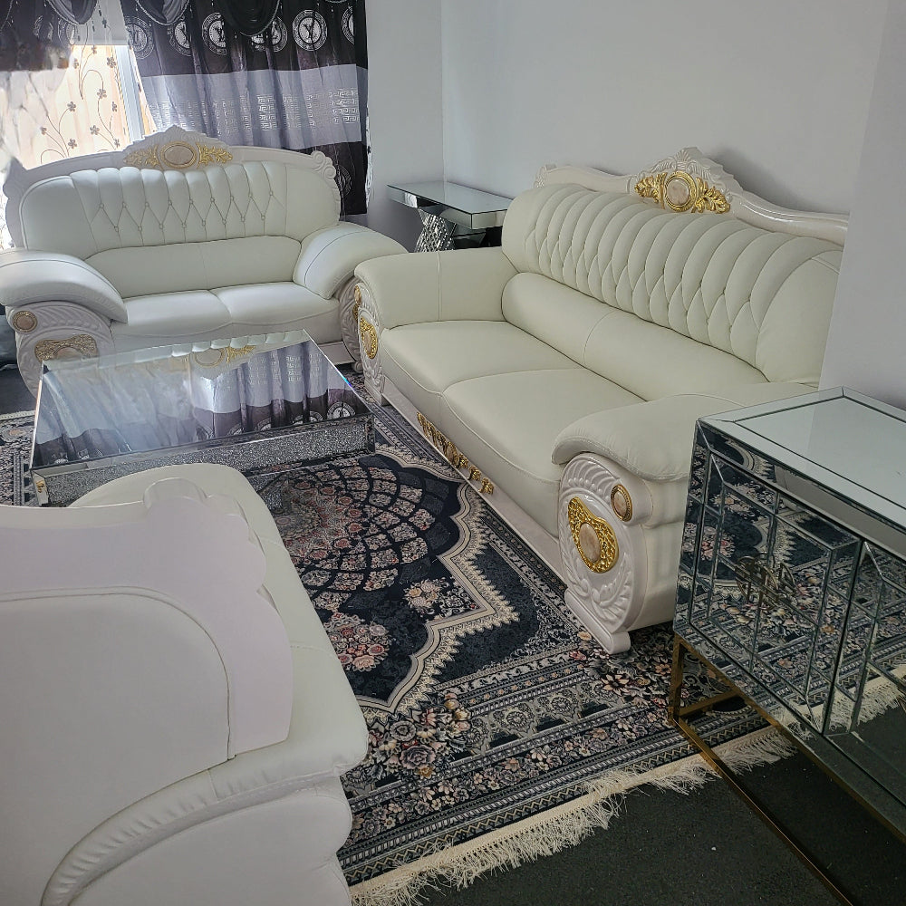 Classy, comfortable and Stylish Sofas / Couches in White Genuine Leather Material