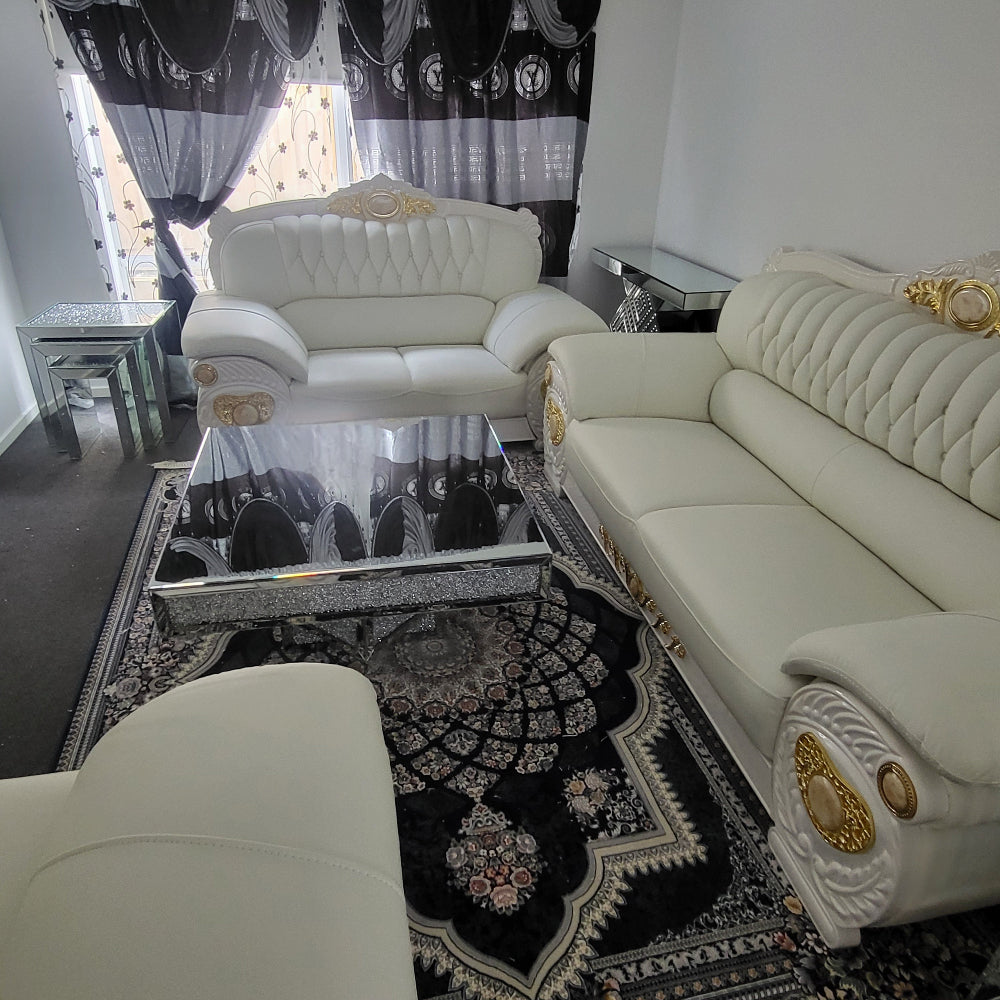 Modern comfortable and Stylish Sofas / Couches in White Genuine Leather Material at RBM Classic