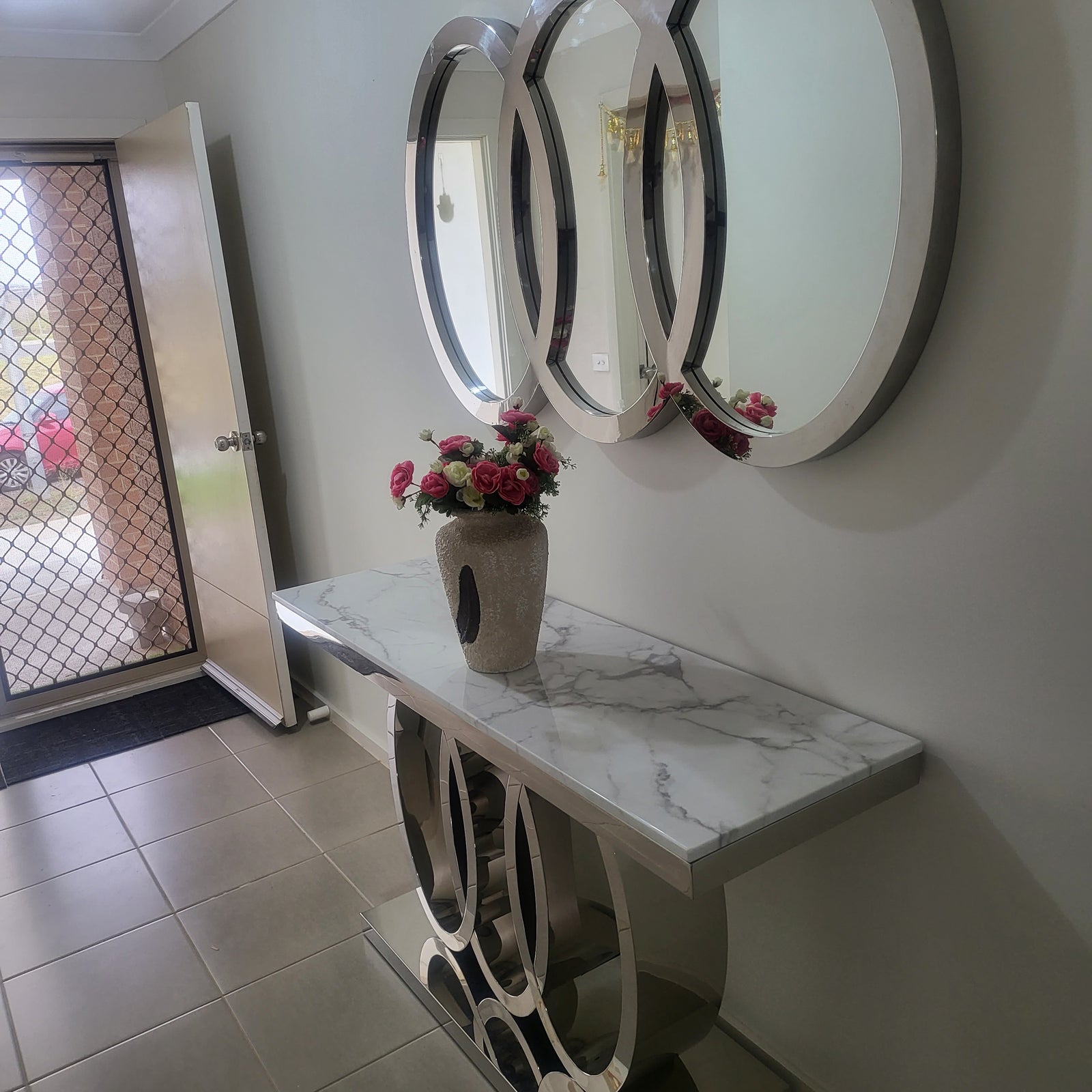 Circles Marble Console Table & Mirror