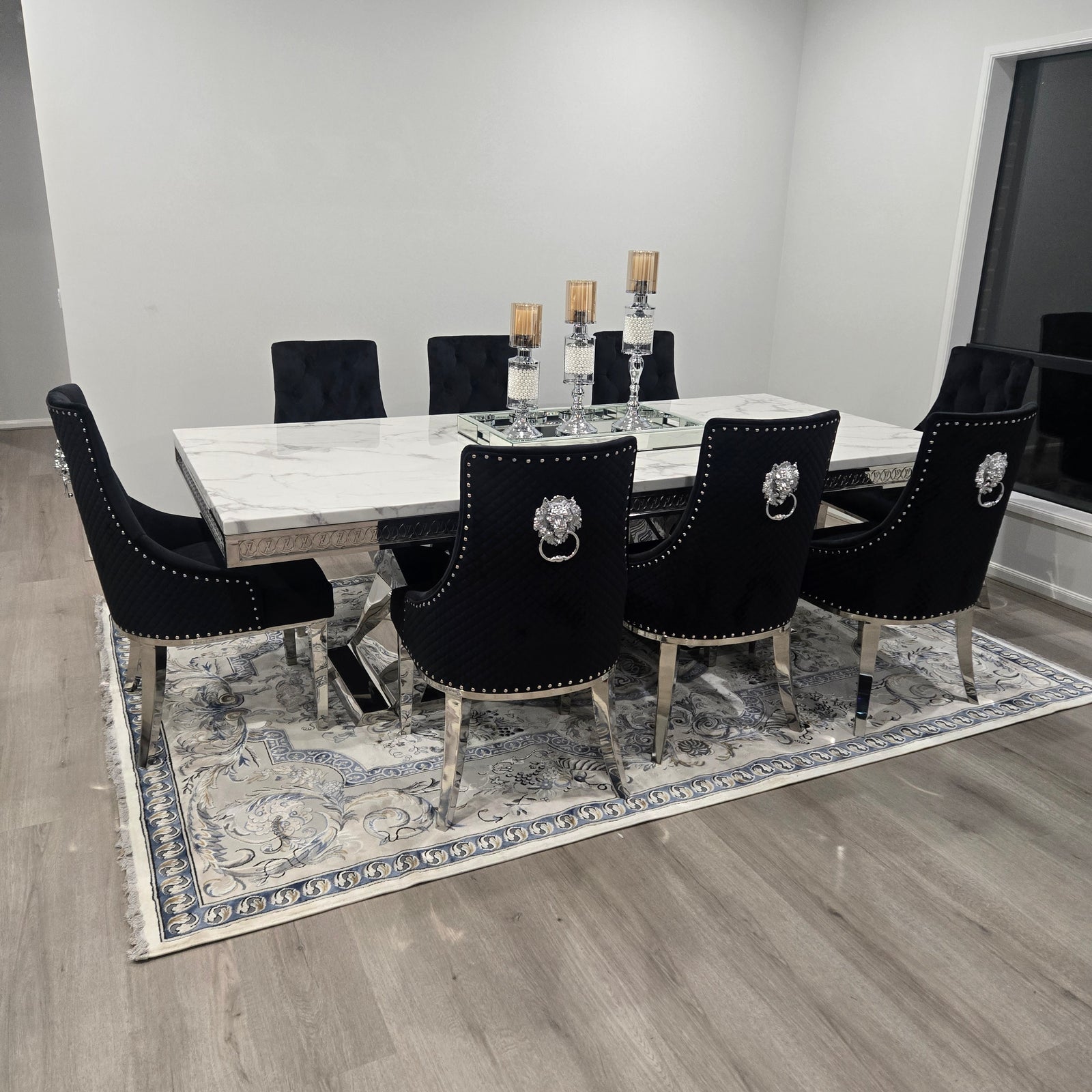 Ashton Marble Dining Table with 8 Chairs