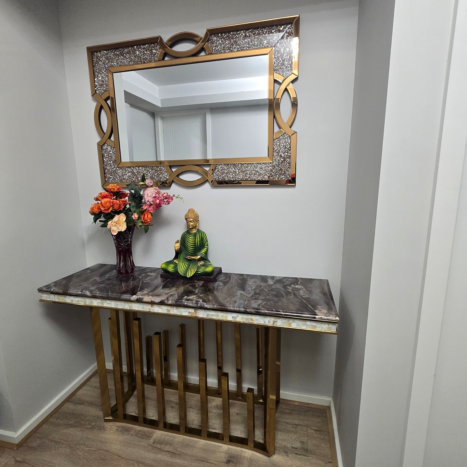 Circles Marble Console Table & Mirror