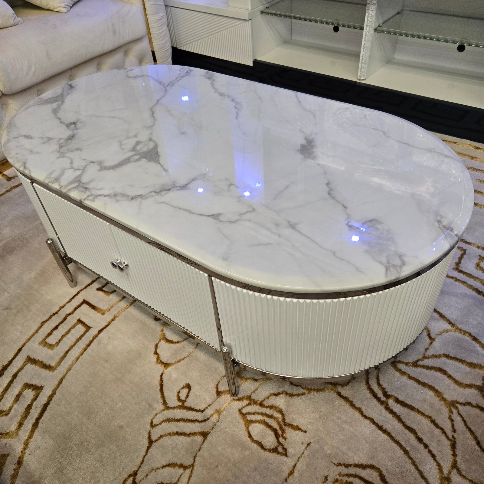 White MDF Modern Top Coffee Table