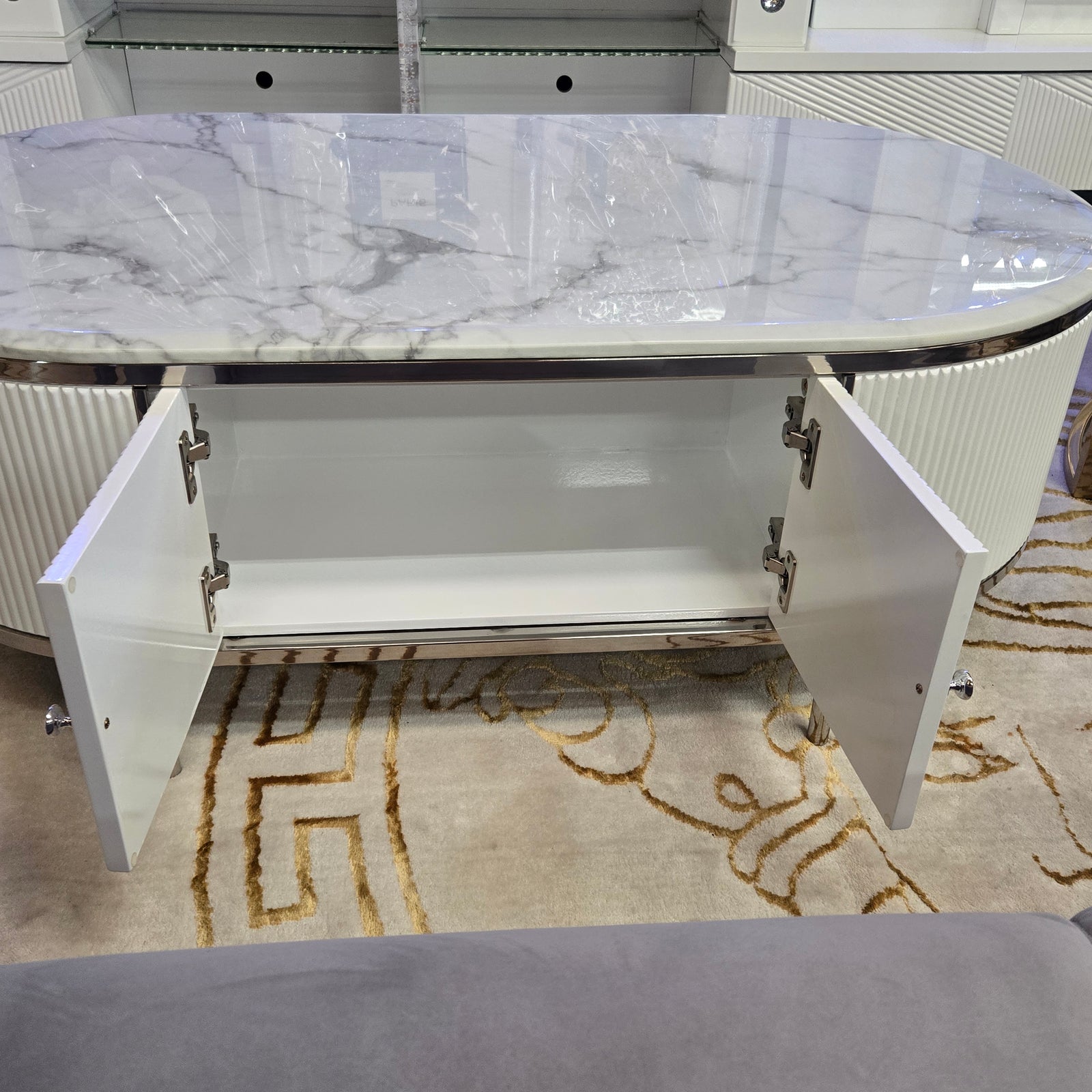 White MDF Modern Top Coffee Table