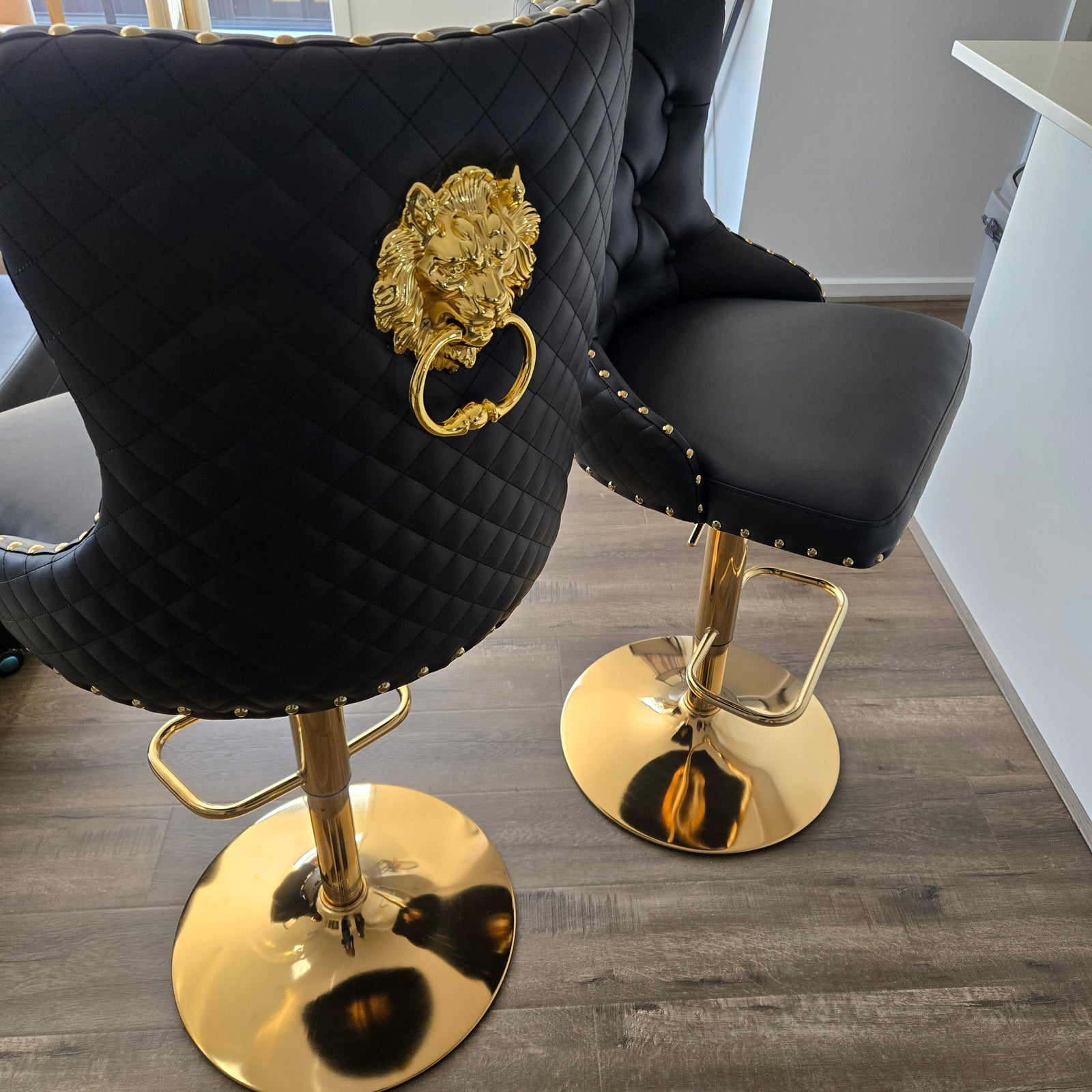 Gold Lion Modern Adjustable Barstool - Black