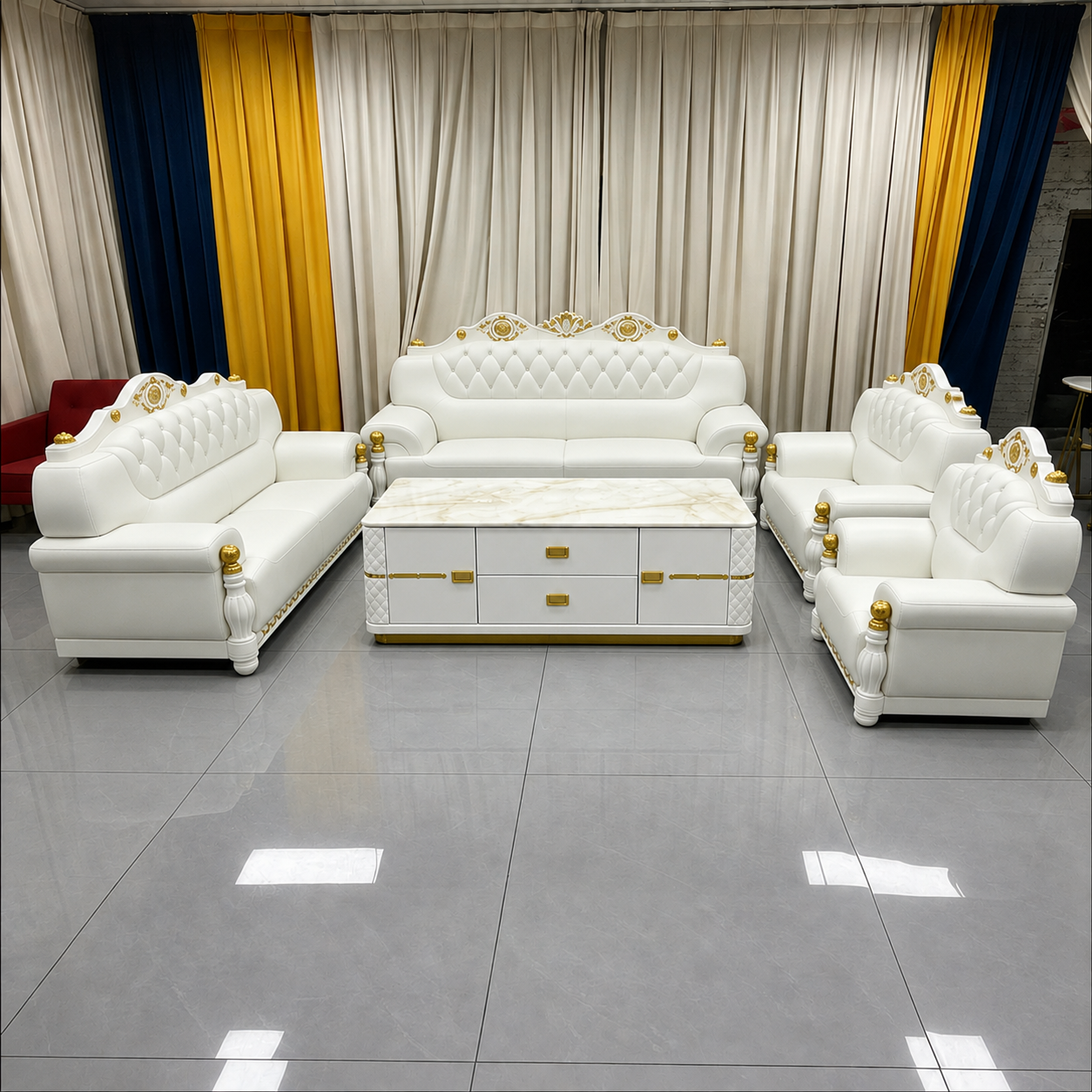 Avril Light Cream Sofa set (RBM 2)