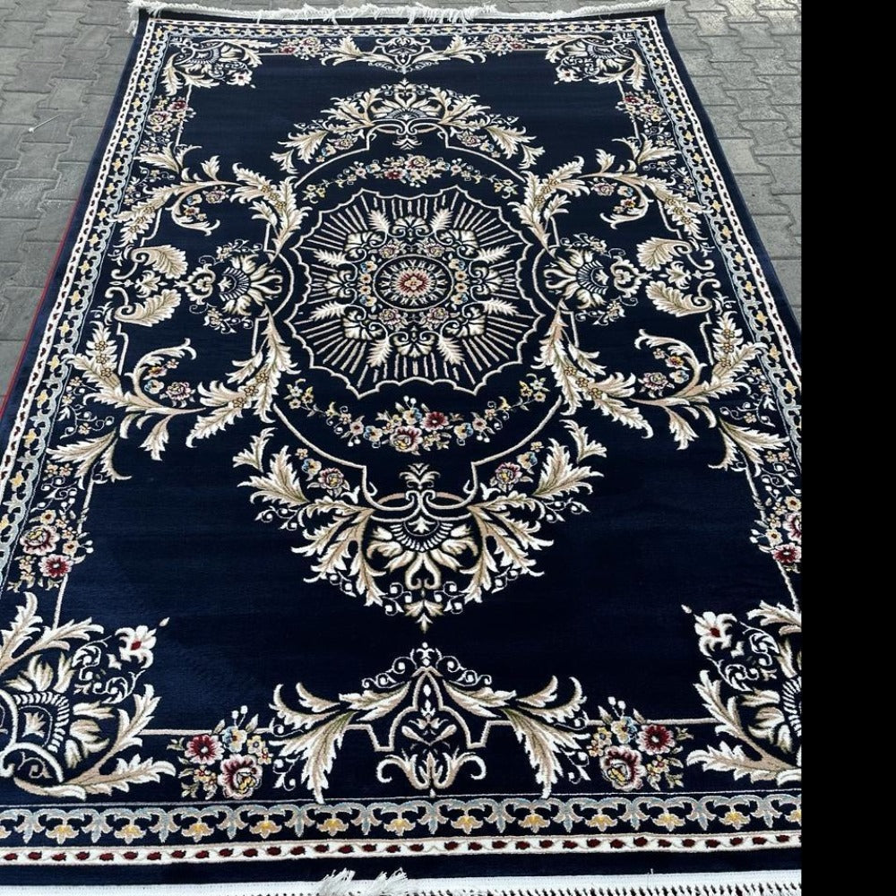 Exclusive Turkish Handmade Floor/Door/Kitchen Mates at Affordable Prices in Star Design with Blue and Cream Colours