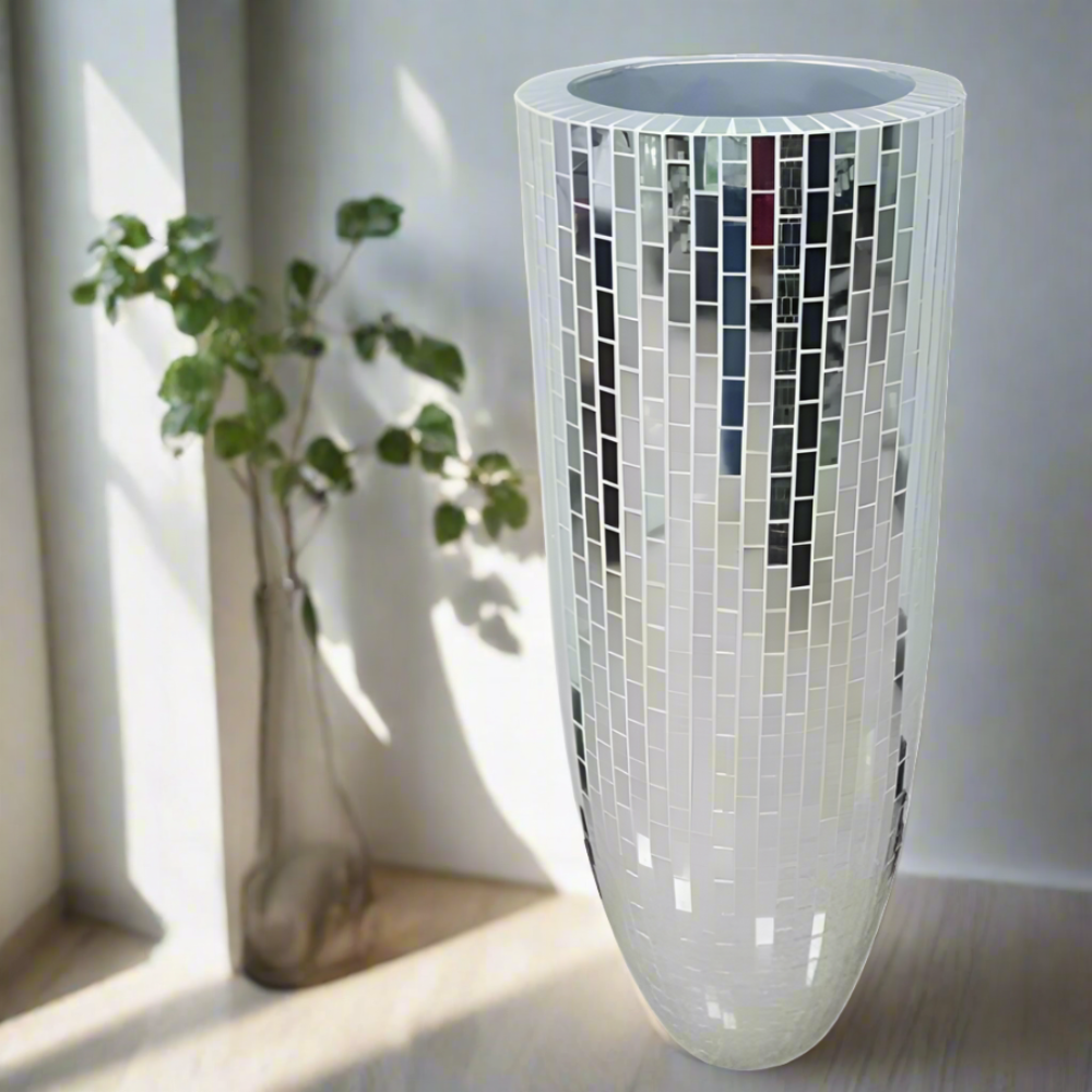 Classic Large Glass Decorative Glass in Silver