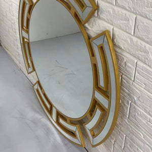 Modern Gold Classic Mirrored Glass Hallway Wall Mirror
