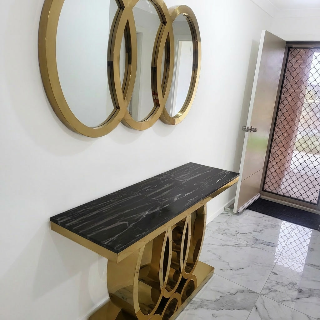 Circles Marble Console Table & Mirror