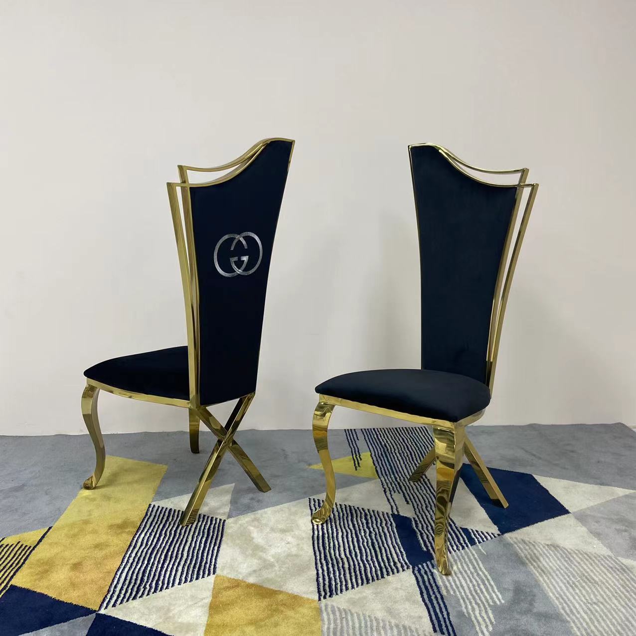 Classy Black Velvet Dining Chair