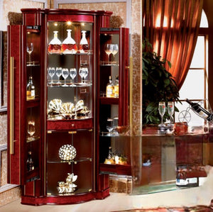 Wine Cabinet and Bar Table set (Red)