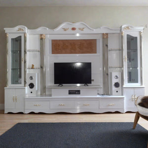 TV Cabinet in White MDF with Plenty of Storage and Speakers