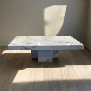 White Grey Marble top Coffee Table