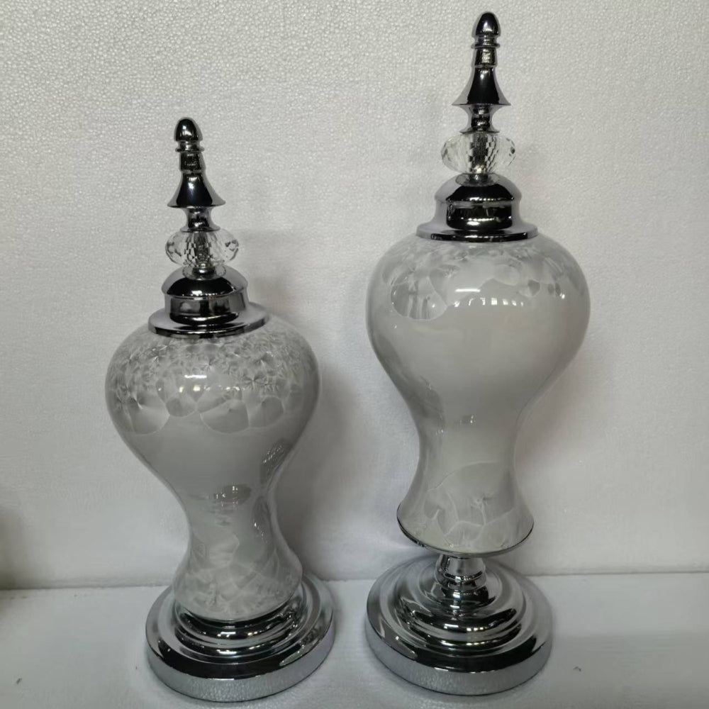 Silver Alloy Decoration Accessories With White Ceramic Material