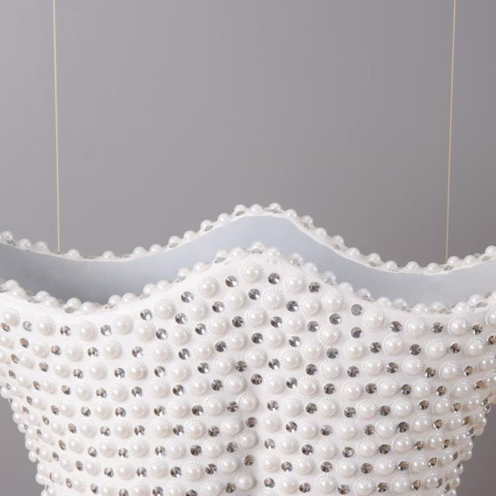 Classic White Decorative Resin Vase with Silver Edges