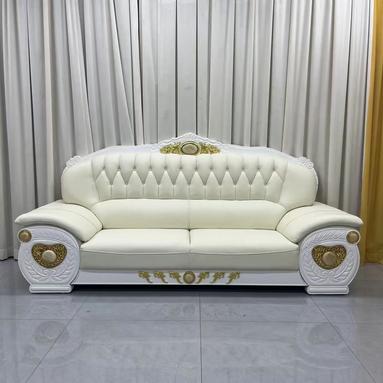 Adrian Real White Leather Sofa set (RBM 3)