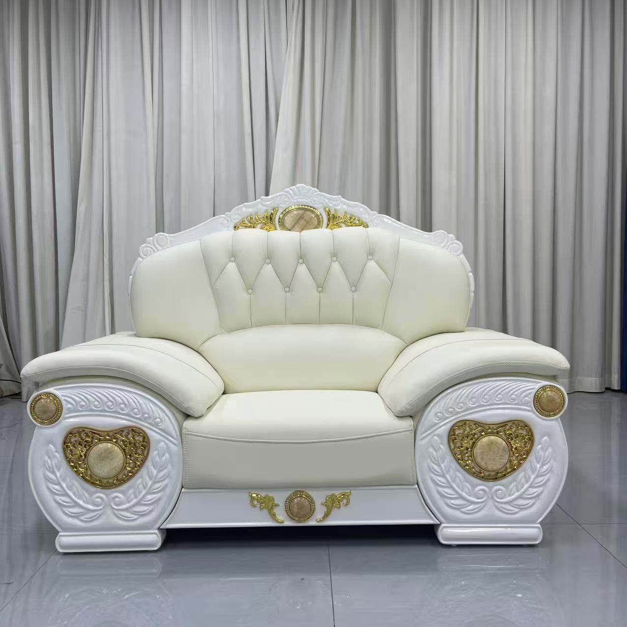 Adrian Real White Leather Sofa set (RBM 3)