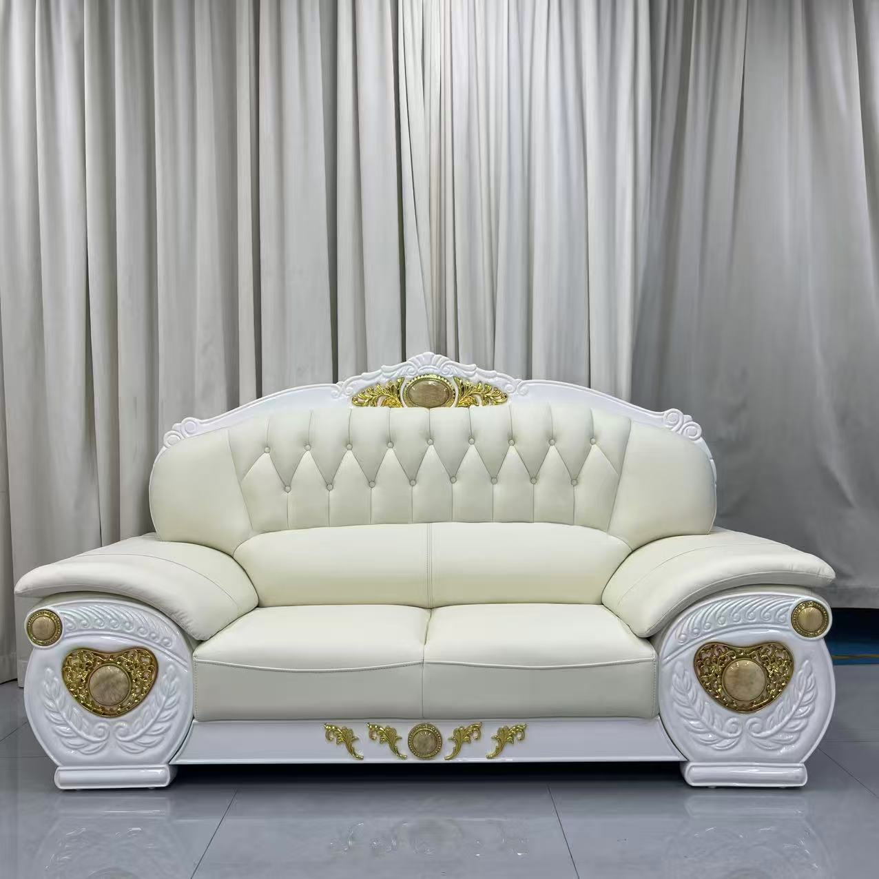 Adrian Real White Leather Sofa set (RBM 3)