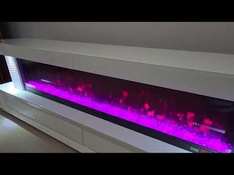 An Exclusive White Glass and MDF TV Stand/Unit with a Stylish look, at RBM Classic Home. This Sleek Fireplace Reflector comes with 13 Colour Changes, Bluetooth Speakers, a Touch Screen, and a Remote for Seamless Operation.