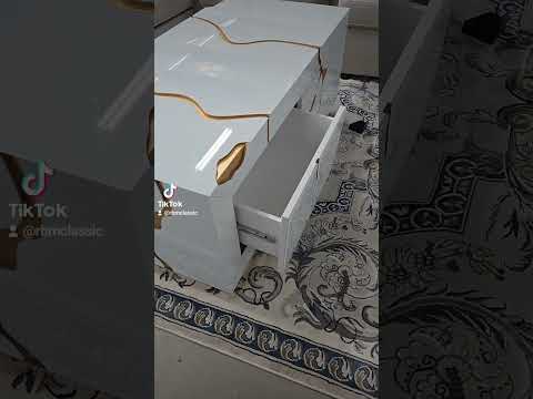 White Glass with Gold on MDF Material Coffee Table at RBM Classic Home . Quality Furniture with an Exclusive Design