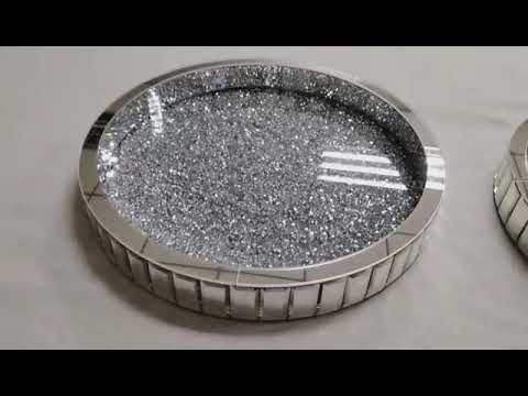 Crushed Diamond Round Tray