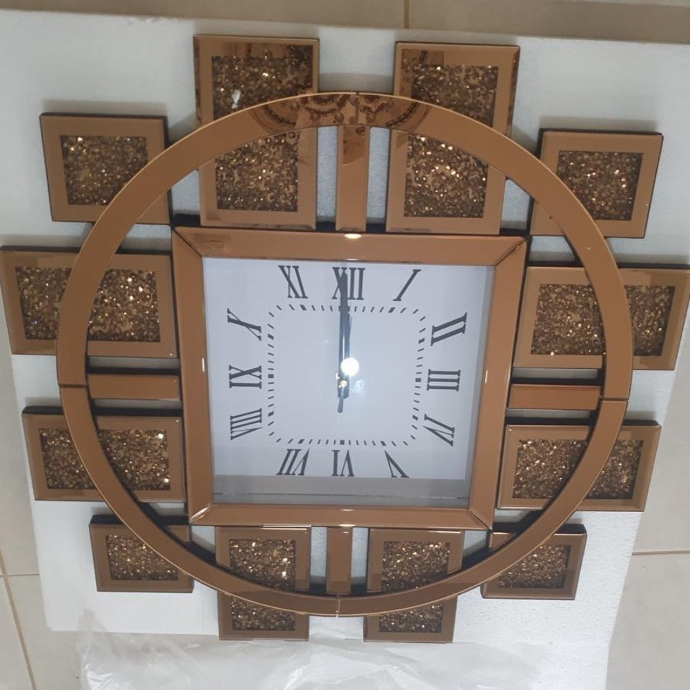 Glass Mirrored Silent Wall Clock