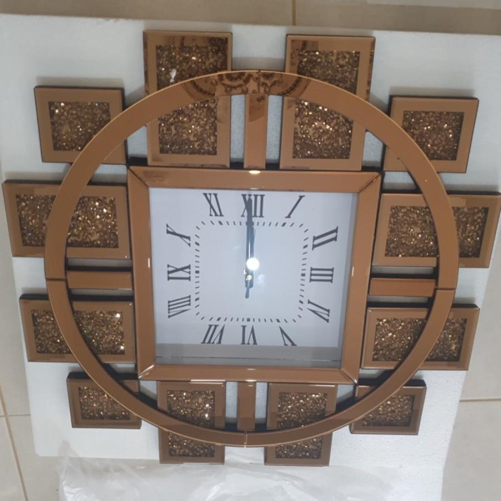 Diamond Crushed Glass Silent Wall Clock