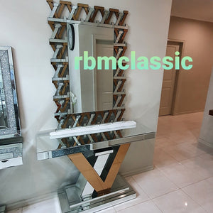 Glass Hallway Console table and mirror set