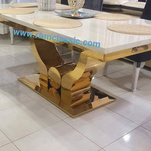 Marble Dining Table with 6 Chairs set