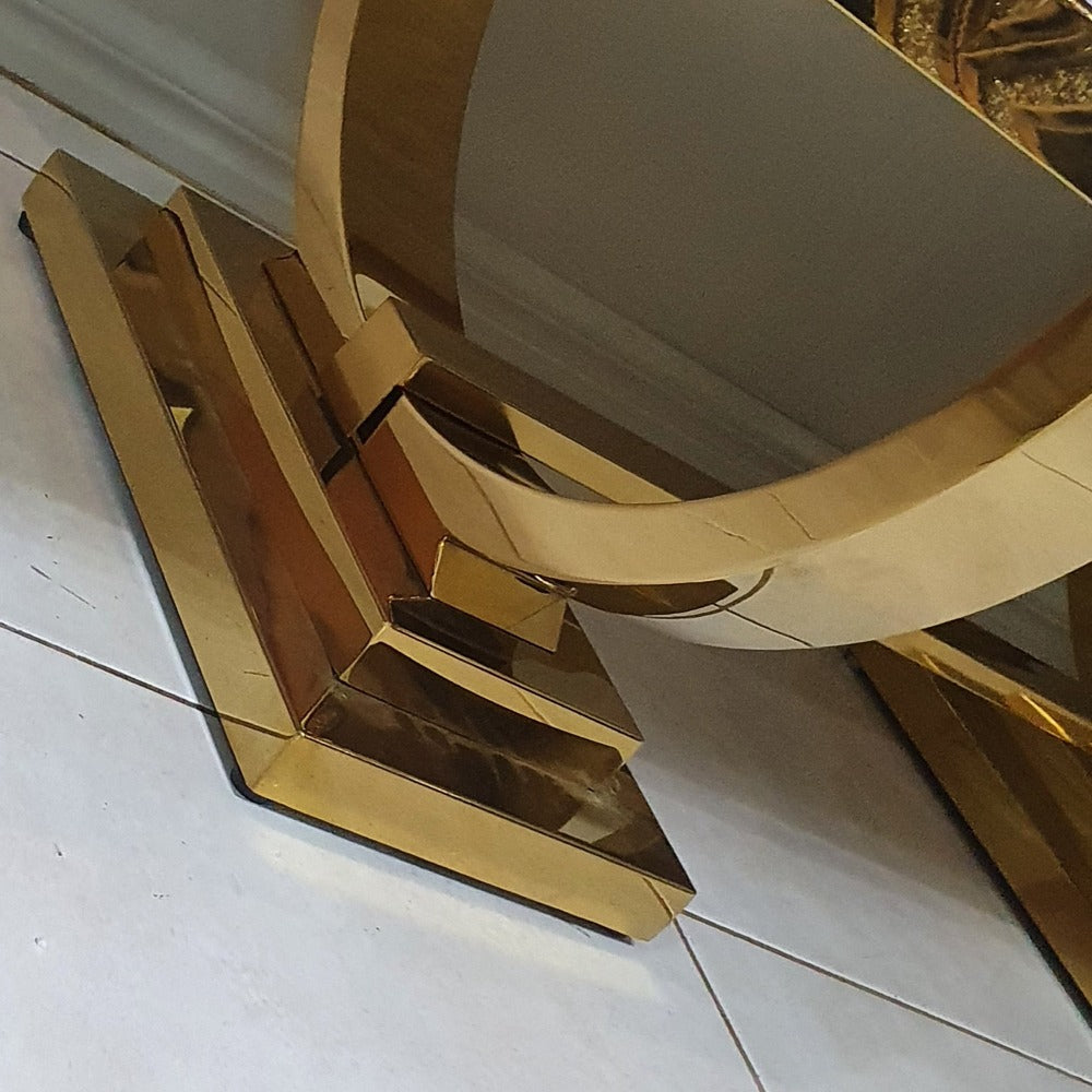 Classy Marble Coffee Table with Gold Stainless Steel Frame