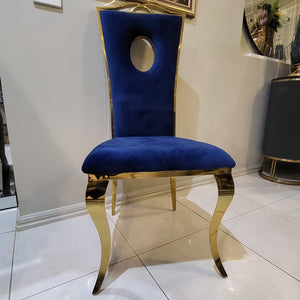 Black Velvet Cushioned and Comfortable Dining Room Chairs in Gold Stainless Steel Frame