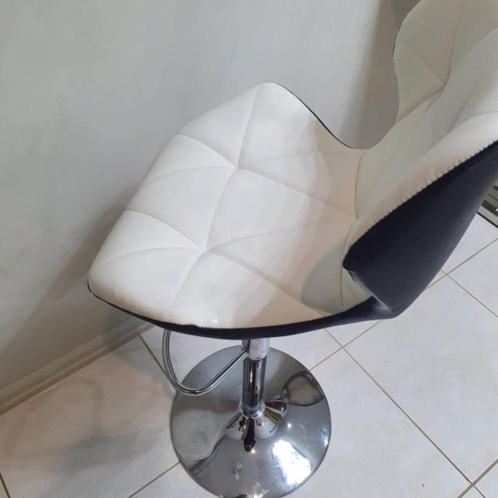 White Leather Barstool