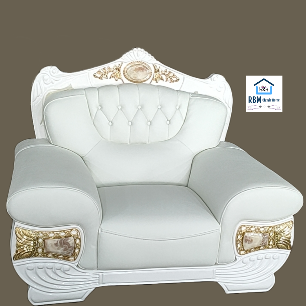 Modern Luxurious, comfortable and Stylish Sofas / Couches in White Genuine Leather Material