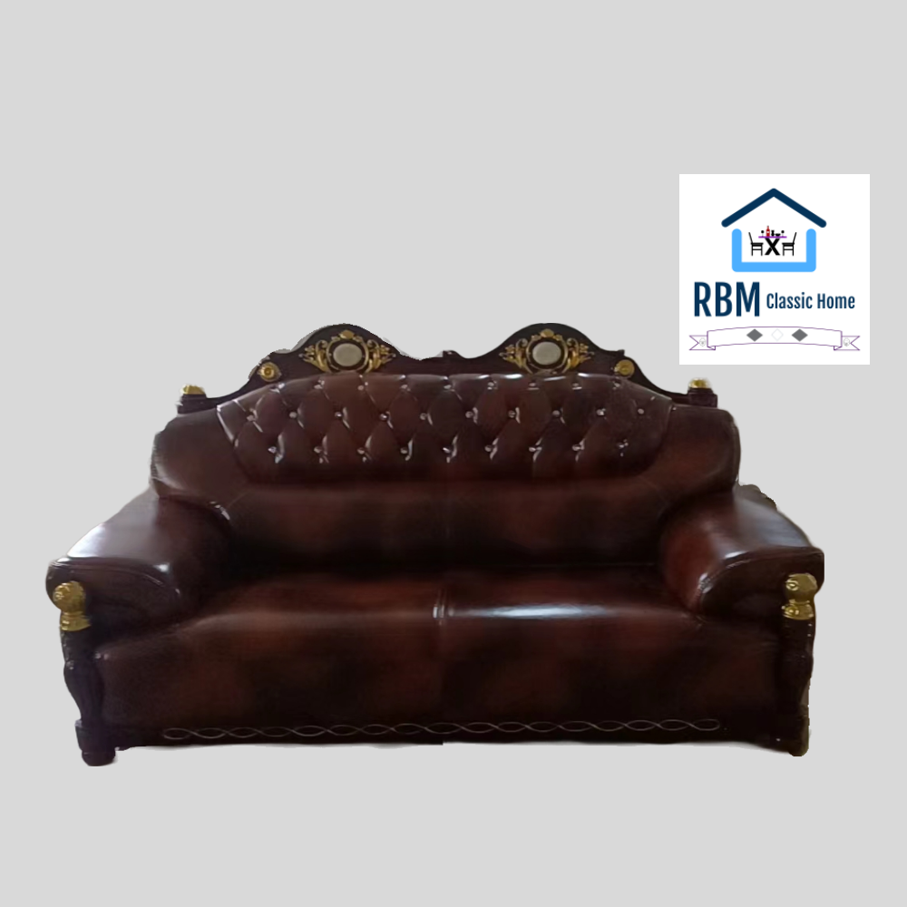 RBM Classic Home Online Store with Quality Mirrored and Marble Furniture. Modern Luxurious, comfortable and Stylish Sofas / Couches in Brown Microfibre Leather Material, 1 seater, 2 seater and 3 Seater.