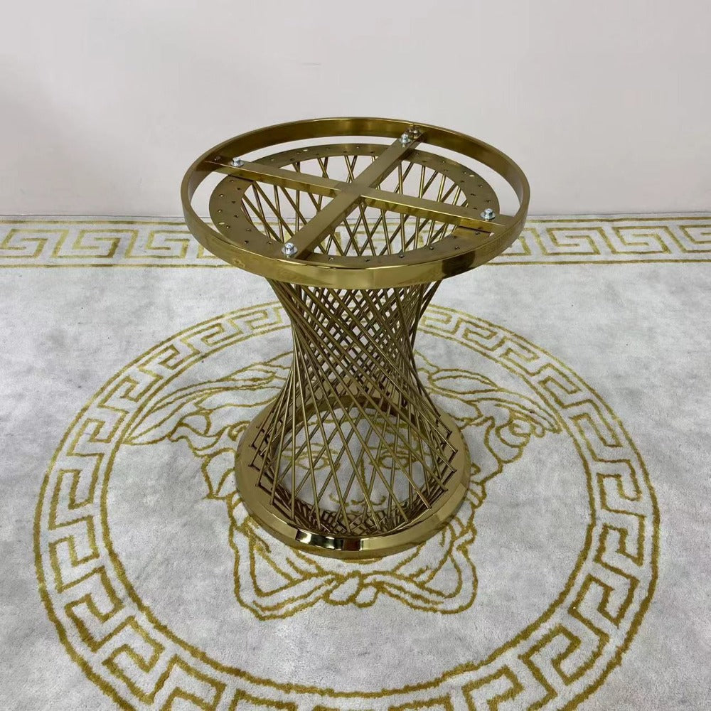 Modern Marble Top Side Table with Classic Stainless Steel Frame