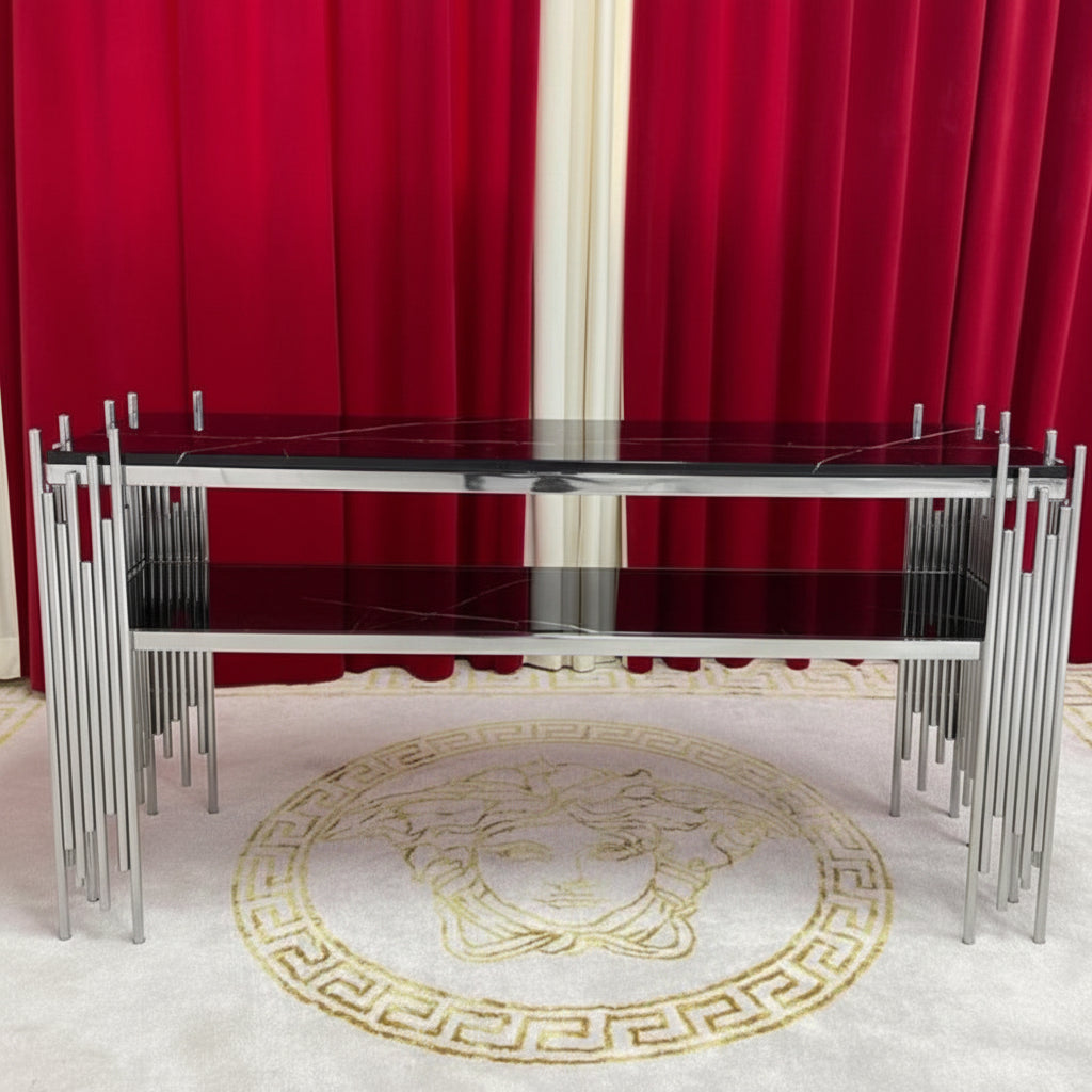 Hallway Console Table in stainless steel frame
