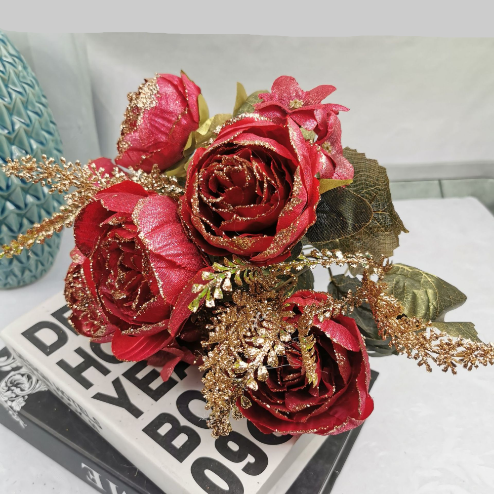 Red Bunch of Flowers / Roses in Artificial Material