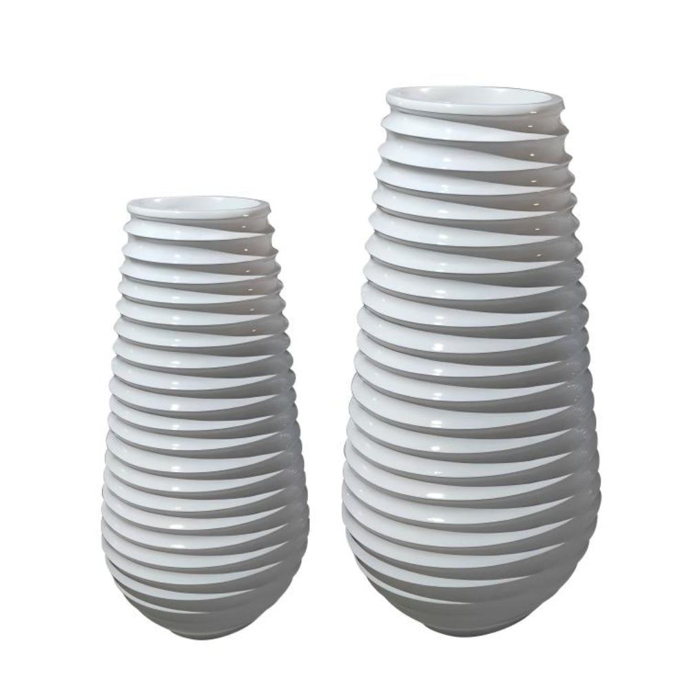 Rings White Resin Decorative Vase