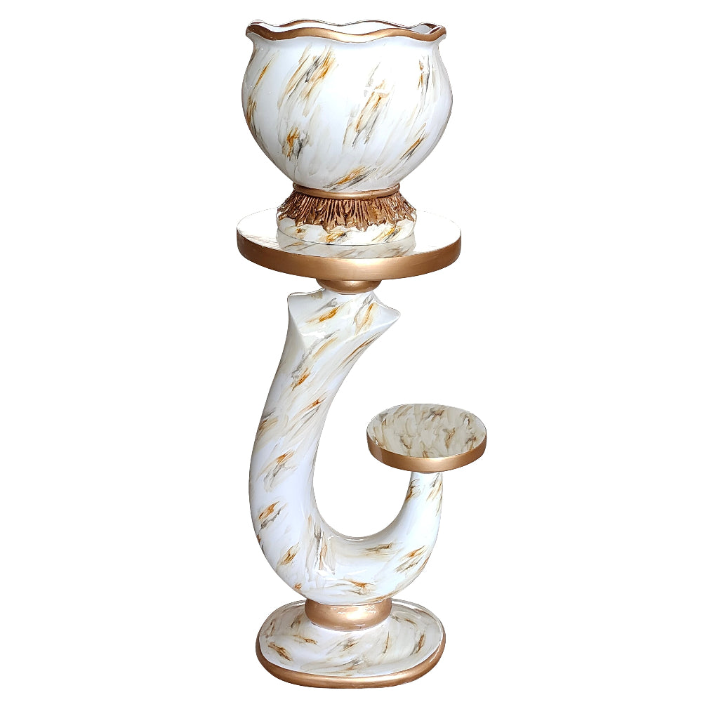 2-Piece Decorative Resin Vase with a Pot and a Stand