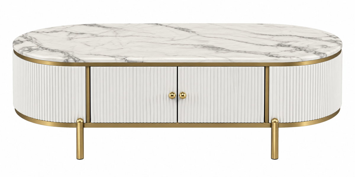 White MDF Modern Top Coffee Table