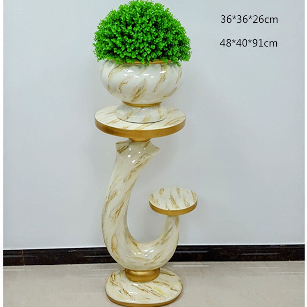 Modern 2-Piece Decorative Resin Vase with a Pot and a Stand