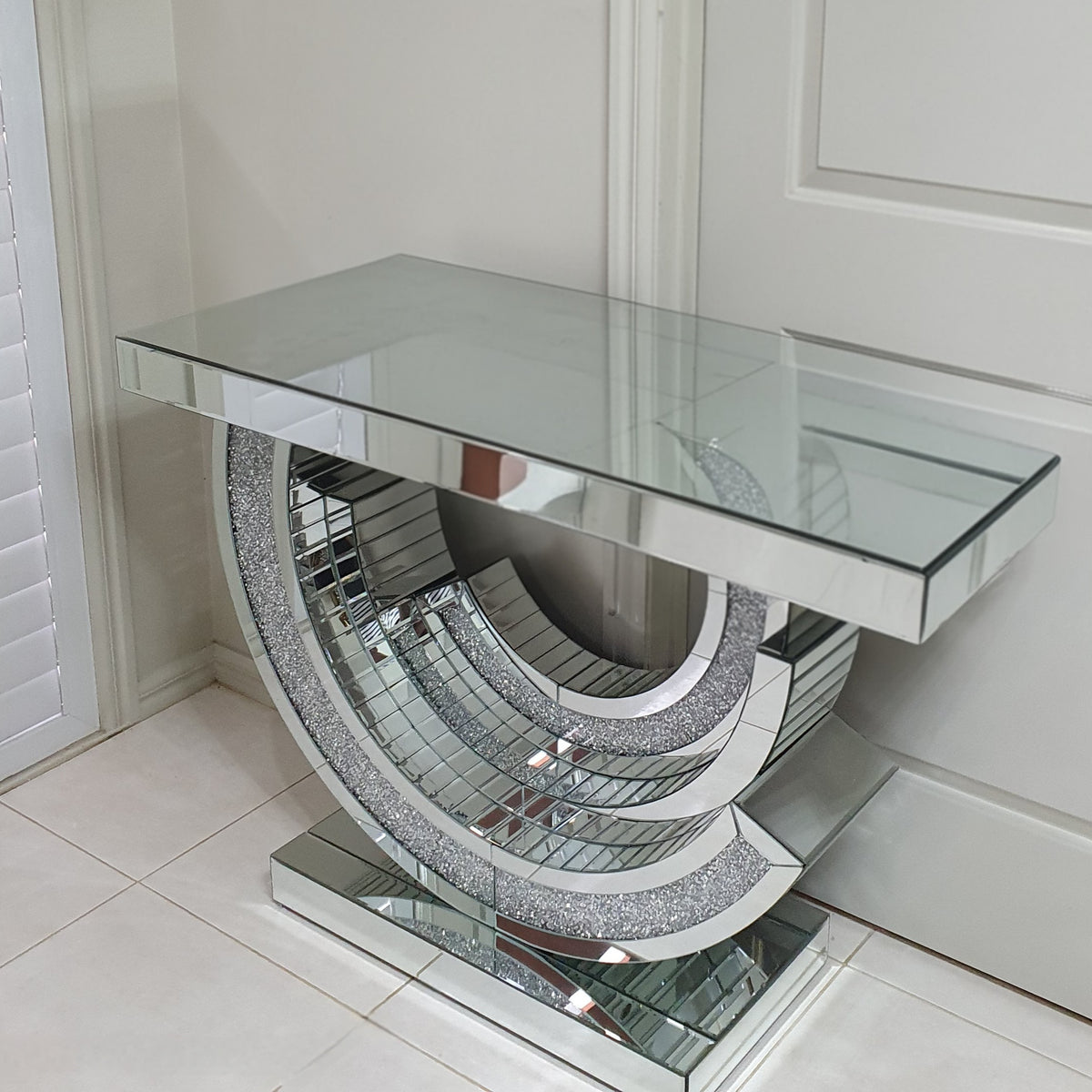Mirrored Glass Console Table (Eclipse)