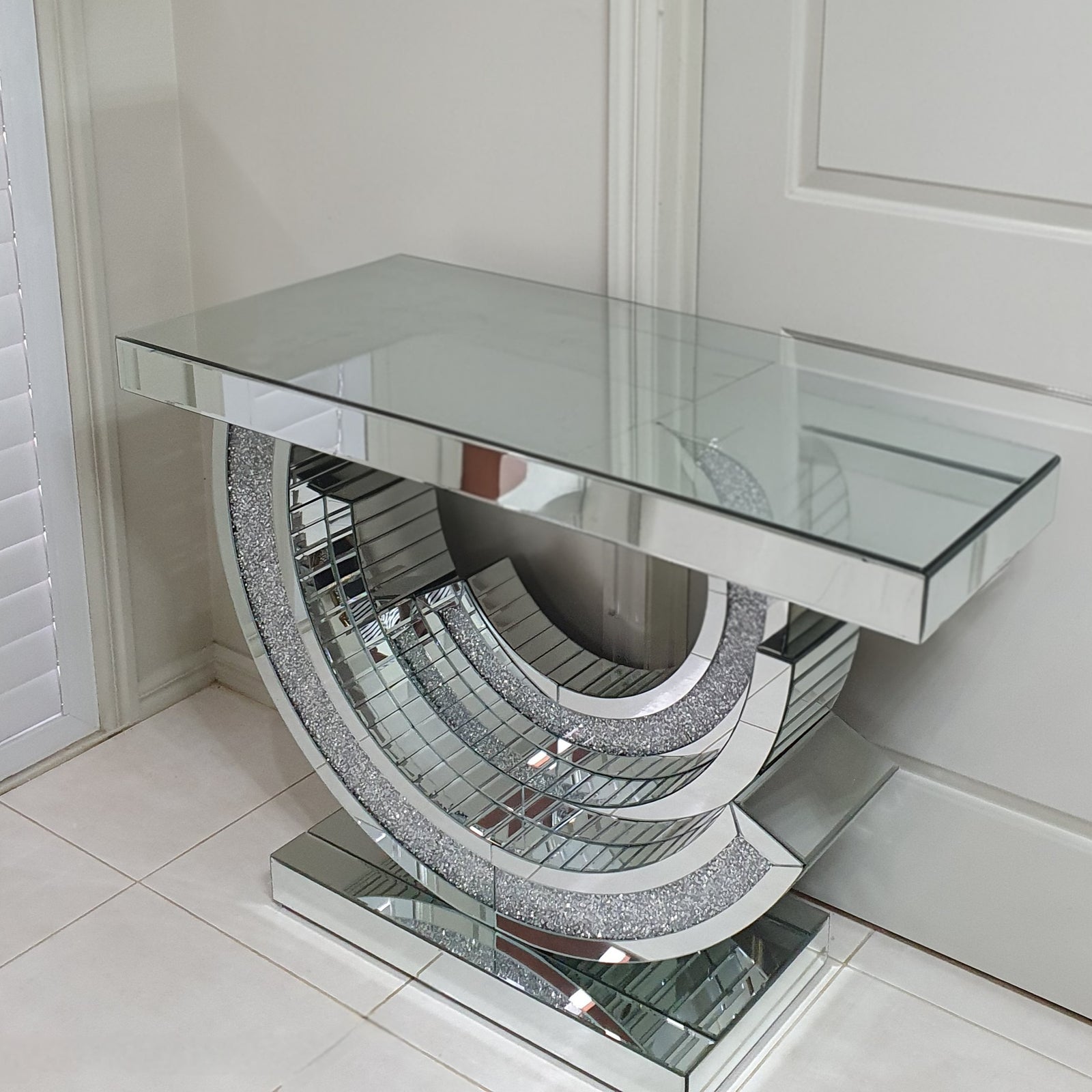 Mirrored Glass Console Table (Eclipse)
