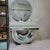 Eclipse Luxury and Stylish Glass Mirror Console Table and Circle Hallway Mirror in Silver with Crushed Diamond Glass
