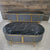 Modern Black / Grey MDF Material Coffee Table with Blackish Marble Top and Bronze Stainless Steel Frame