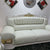 Real / Genuine Leather Sofas / Couches in White with 24 karat Gold Trims and Modern Wood Finish 