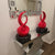 Decorative Red and White Resin Sculptures